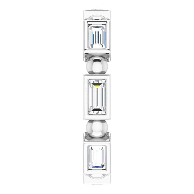 1.12 ct. Straight Baguette Diamond Eternity Band Stackable Diamond Ring-VIRABYANI